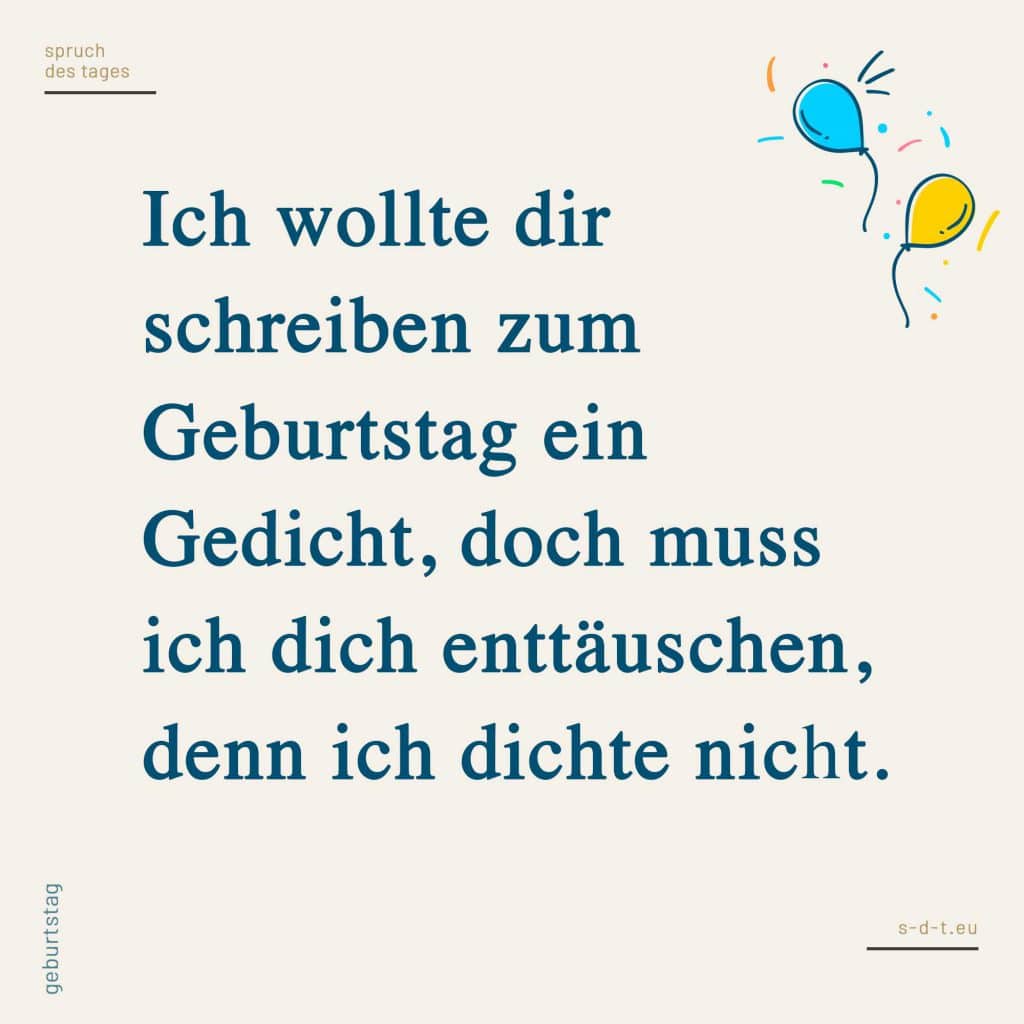 Lustige Geburtstagssprüche Spruch des Tages
